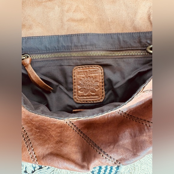 Lucky Brand Italian Leather Lamb Leather Foldover Clutch Bag - So Soft!! - Picture 7 of 16